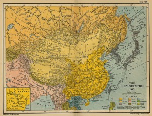 Čínská mapa z roku 1990